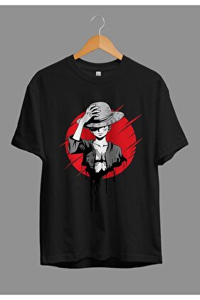 تي شيرت بتصميم مخصص مطبوع عليه شخصية الرسوم المتحركة One Piece Monkey D. Luffy للجنسين