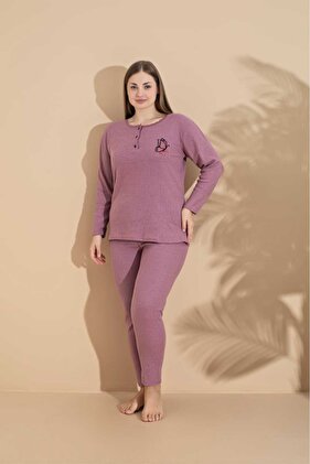 ЗИМОВА ПІЖАМА З ДОВГИМ РУКАВОМ ДЛЯ МАМИ З ШИРОКИМ ОБЛЯГАННЯМ