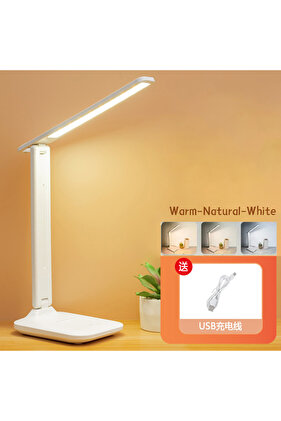 مصباح طاولة قابل للطي بقوة 4800 مللي أمبير في الساعة لحماية العين ضوء ليلي يعمل باللمس قابل للتعتيم ضوء LED لغرفة النوم والقراءة...