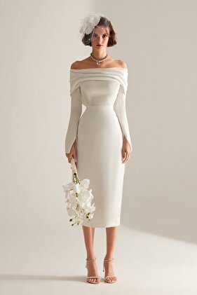 نانسي معطلة الكتف فستان تنورة قلم رصاص