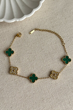 سوار نسائي كابريا جرين ستون مزدوج الجوانب مقاس 17.5 سم