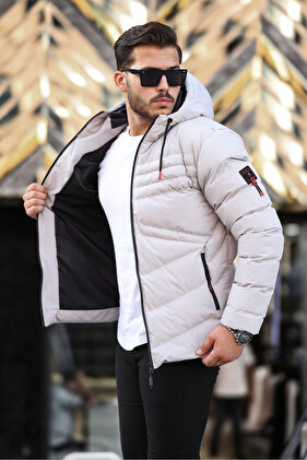 Vodě a větruodolný pánský zimní kabát s kapucí Puffer Coat