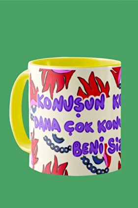 كوب من سلسلة هيلو ميلودي - كوب 'تحدث' - تصميم أصلي بطباعة رقمية 9.5×8 سم