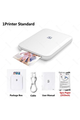 طابعة MT53 ملونة محمولة للصور، 5 قطع، للهواتف المحمولة، صغيرة الحجم، تعمل بتقنية الواي فاي والبلوتوث.