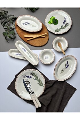 طقم فطور تاباك هاوس بورسلين فوليا لافندر لـ 6 أشخاص 14 قطعة