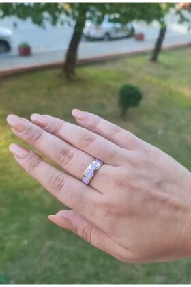 24k Altın Kaplama Lila Mineli Ayarlanabilir Gülen Yüz,smile Yüzük