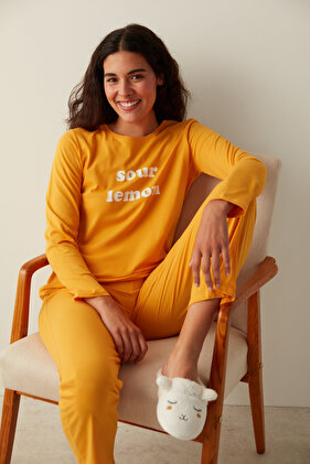 Base Sour Lemon Pantolon Pijama Takımı