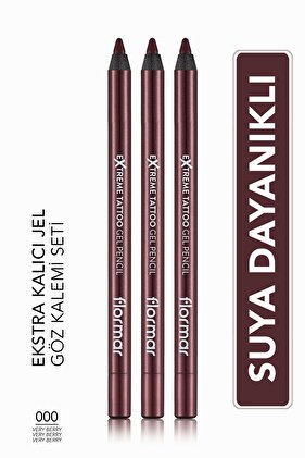Extreme Tattoo Very Berry 3'lü Jel Göz Kalemi Seti
