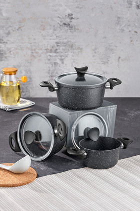 Masterclass Black Cookware Set - 6 Pieces