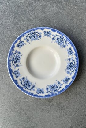 طقم أطباق شاي بورسلين فاخرة مكون من 6 قطع باللون الأزرق - 11 سم 4026