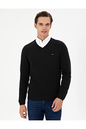 سترة رجالية سوداء أساسية 50298283 -VR046