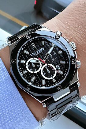 Men's Wristwatch 3 Atm Water Resistant Black Color Steel Band Agr04