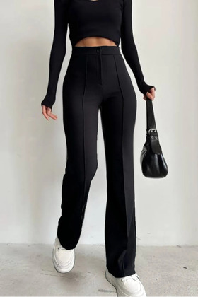 بنطال Palazzo نسائي واسع الحبل باللون الكحلي