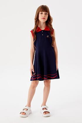 BG Store فستان بناتي باللون الأزرق الداكن