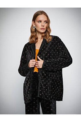 Melis Ağazat X - Corduroy Jacket with Piping Detail