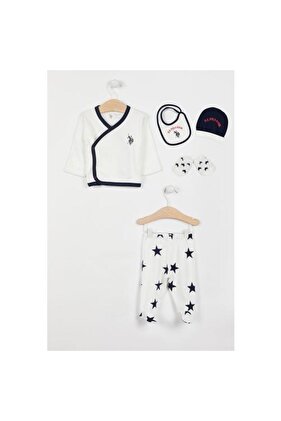 مجموعة كريم خروج من المستشفى للأطفال حديثي الولادة مرخصة من US Polo.ASSN مكونة من 5 قطع