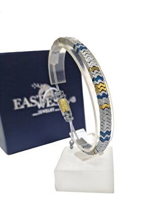 925 Ayar Gümüş Wave Serisi Hematit Gümüş Bileklik-Fenerbahçe