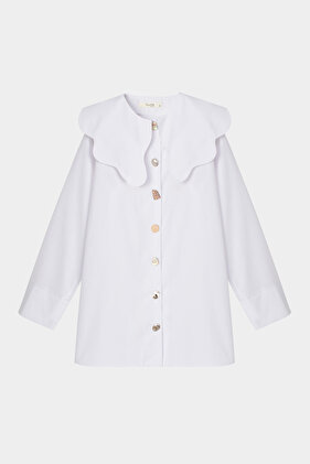 GENİŞ YAKA POPLİN GÖMLEK