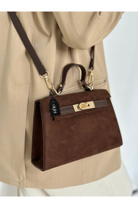 حقيبة يد وكتف نسائية من ناتالي موديل سويدي بني مرير