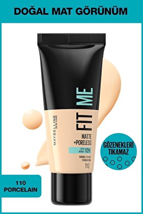 Fit Me Matte+poreless Fondöten - 110 Porcelain