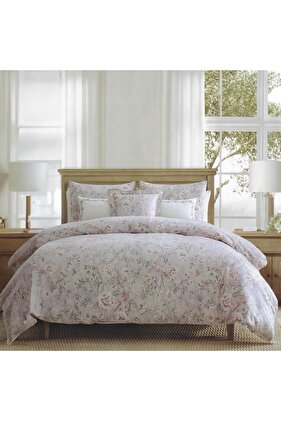 إيفلين | طقم لحاف مزدوج من 9 قطع مصنوع من القطن بنسبة 100% | أرجواني 244 × 279 سم