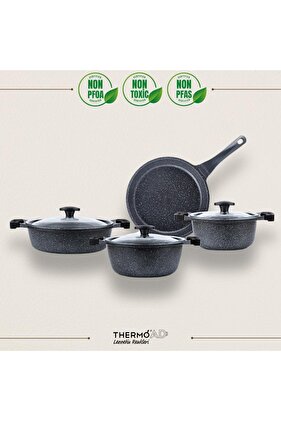 طقم أواني طهي جرانيت وألومنيوم من 7 قطع - موديل Graneu، مقاس واحد Tad7prgrangri