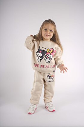 طقم بدلة رياضية قطنية مكونة من 3 خيوط للفتيات