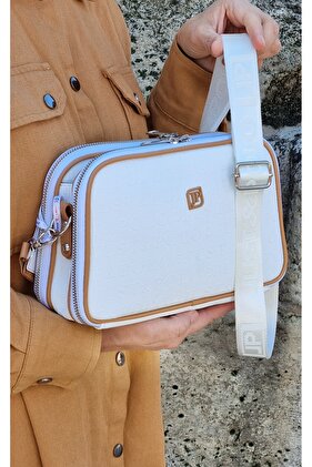 Justpolo White Women's 6-Compartment Crossbody Bag