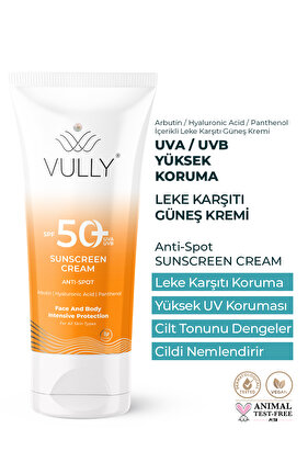 Leke Karşıtı - Aydınlatıcı ve Nemlendirici Yüksek Koruyucu Spf+50 Yüz ve Vücut Güneş Kremi 50 Ml