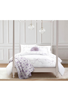 طقم لحاف مفرد من BOW HOTEL Lavendar مكون من 8 قطع بمقاس 228 × 228 سم