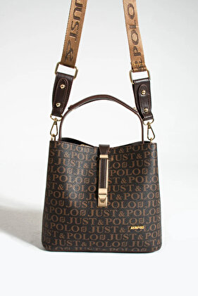 حقيبة كتف وحقيبة يد نسائية طويلة بحزام متقاطع مكونة من قسمين