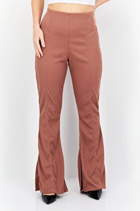 بنطلون نسائي واسع الساق مضلع، أرجواني