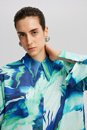 Satin Shirt - Wide Cuff Detail