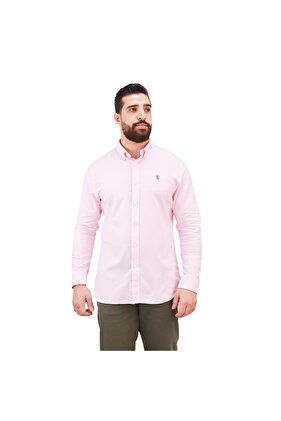 Men's Shirt with Small Lion Embroidery