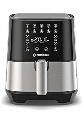 Air Fryer 2, 1500 Watts, Digital Control Panel Display, 10 Preset Programs, 3.6L, Brush SS/Black