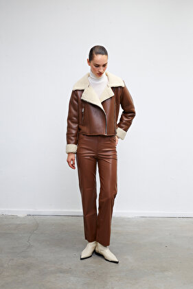 Deri Pantolon Kahverengi