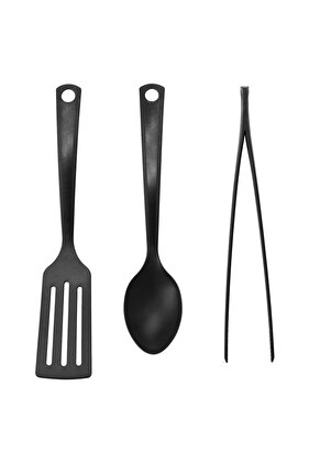 Gnarp 3 Parça Mutfak Gereçleri Seti - Kaşik - Spatula - Maşa