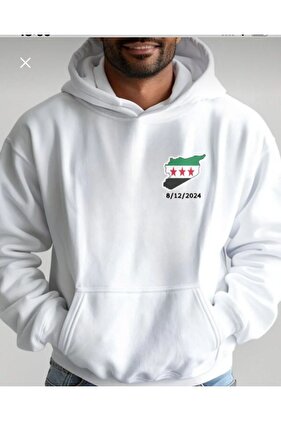هوديي شتوي للجنسين من 1st Quality 3ip - سويت شيرت سميك بغطاء للرأس مطبوع عليه سوريا