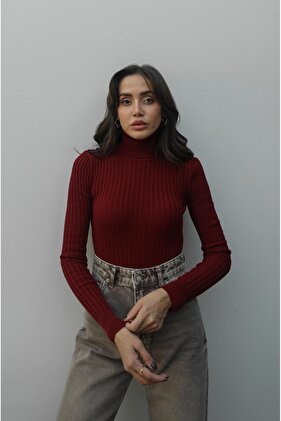Burgundy Graham Ribbed Fisherman's Knitwear