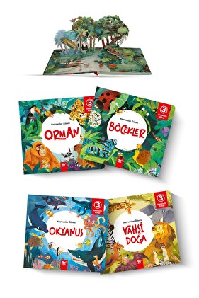 Hareketli Kitap 3d Hayvanlar Alemi Set 4 Kitap