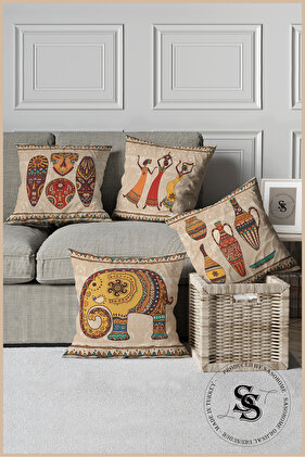 Simple Modern Design Floral Patterned Digital Printed Throw Pillow Cover