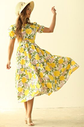 Citrom mintás réteges ruha