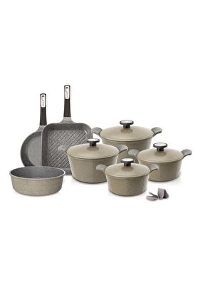 طقم قدور كوري اكستراما 11 قطعة، بيج