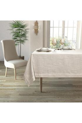 مفرش طاولة لونا الحديث من الكتان المضلع