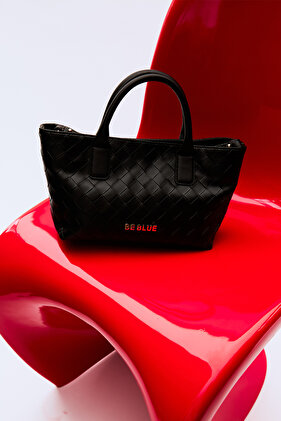 Black Knitted Detailed Crossbody Bag