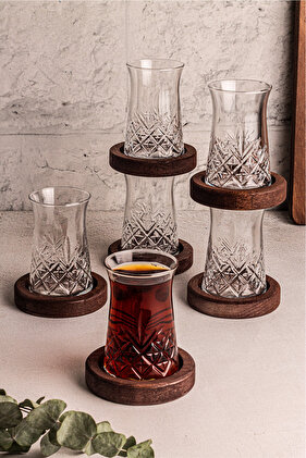 طقم شاي زجاجي مكون من 6 قطع من ميلا، طقم شاي زجاجي مكون من 12 قطعة، طبق شاي يتسع لـ 6 أشخاص