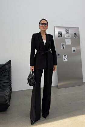 Női dupla öves blézer dzseki nadrágkosztüm