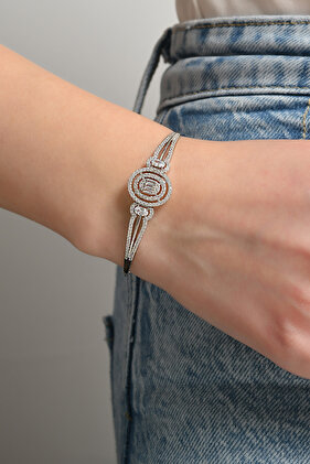 Altınbaş Gümüş Oval Bileklik