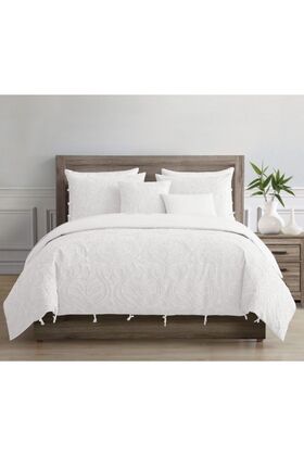 طقم لحاف زها 100% قطني مكون من 8 قطع، أبيض، 270 × 230