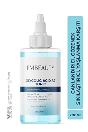 Leke Karşıtı Canlandırıcı Ve Gözenek Sıkılaştırıcı Glikolik Asit Tonik 200 ml